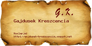 Gajdusek Kreszcencia névjegykártya